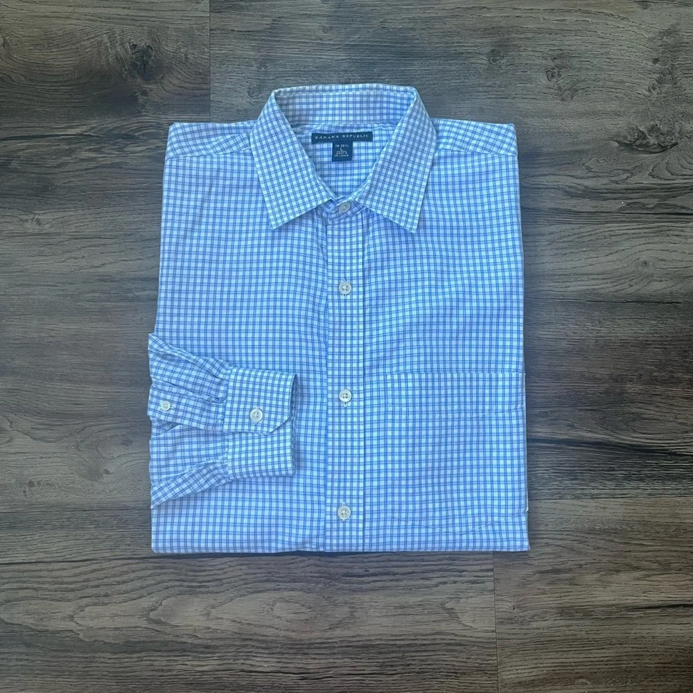 Banana Republic Office Camden Fit Plaid Dress Shirt